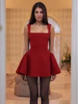 Elegant Sleeveless A-Line Mini Dress – Square Neck Backless Summer Dress for Women