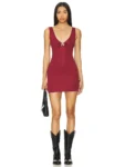 Wine Red Mini Dress Front.webp