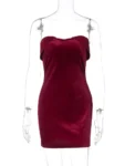Velvet strapless backless bodycon mini dress.webp