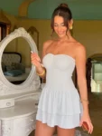 Strapless White A-line Mini Dress.webp