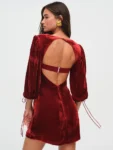 Velvet square neck bodycon mini dress.webp