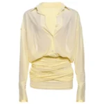 long sleeve turn-down collar shirt mini dress.webp