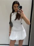 Pink Sleeveless Pleated Mini Dress.webp