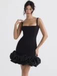 Mozision Black Elegant Sexy Mini Dress For Women Sundress New Spaghetti Strap Backless Bodycon Club Party Short Dress Vestido