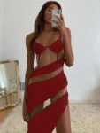 See-Through Patchwork Mini Dress.webp