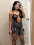 Black mini dress selfie front.webp