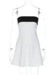 Strapless Off-Shoulder Patchwork Mini Dress