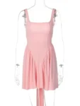 Elegant Backless Bow Mini Dress Pink.webp