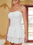 Strapless White A-line Mini Dress.webp