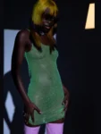 Glitter See-Through Mini Dress Festival Look