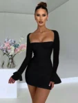 Mesh Backless Long Sleeve Mini Dress.webp