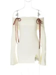 Front view of ivory bodycon dress.webp