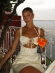 Hollow out mini dress front view.webp