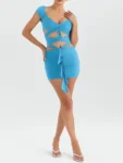 Hollow Out Backless Mini Dress Front