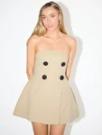 Khaki Strapless Mini Dress.webp