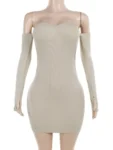 Black ribbed off-shoulder mini dress.webp