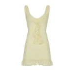 Lace Ruffle Mini Dress Yellow Front