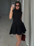 Red High Collar Mini Dress.webp