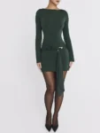Draped ruched mini dress front.webp