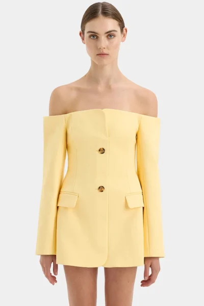 Off-shoulder Strapless Sexy Blazer Dress For Women Fashion Solid Zipper Two Pocket Long Sleeve Backless Mini Dress