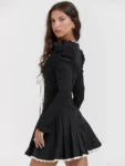 Lace Bandage Puff Sleeve Mini Dress