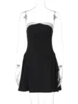 Black and White Strapless Mini Dress.webp