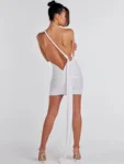 Green Halter Backless Mini Dress.webp