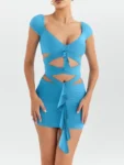 Hollow Out Backless Mini Dress Front