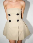 Khaki Strapless Mini Dress.webp
