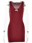 Wine Red Mini Dress Front.webp