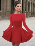 elegant long sleeve mini dress for women.webp