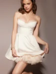 Black spaghetti strap mini dress with tulle skirt.webp