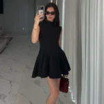 Red High Collar Mini Dress.webp