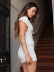 White lace mini dress front