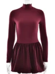 Burgundy mini dress front.webp