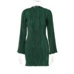 Emerald green pleated mini dress.webp