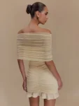 Off-shoulder ruffled mini dress front.webp