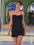 Velvet strapless backless bodycon mini dress.webp