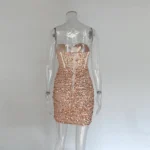 Turquoise Strapless Sequin Mini Dress.webp