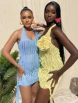 Blue & Yellow Floral Halter Dresses.webp