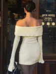 Front view of ivory bodycon dress.webp