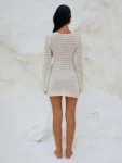 Knitted Beach Dress White Front View.webp