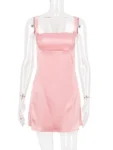Satin Pink Mini Dress Back.webp