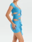 Hollow Out Backless Mini Dress Front