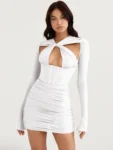 Blush Pink Hollow-Out Mini Dress.webp