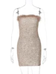 sequins off-shoulder mini dress for women