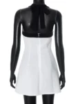 Halter lace-up backless mini party dress.webp
