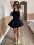 Black Puffy Mini Dress Mirror