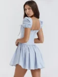 Blue Puff Sleeve Mini Dress.webp