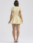 Yellow floral A-line mini dress.webp